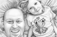 bret n ellie pencil drawing