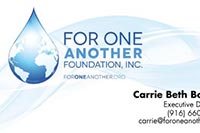 Carrie Beth For One Another Foundation business card