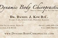 Dynamic Body Chiropractic business card