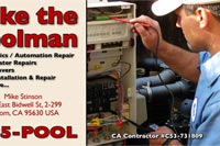 Mike Poolman pool electronics business card