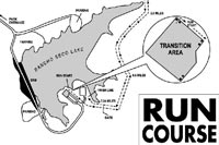 Technical drawing of run course for Danskin Triathlon